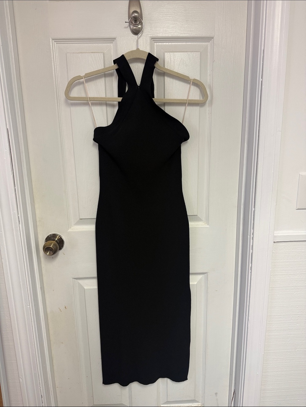 Aritzia Black Halter Midi Dress